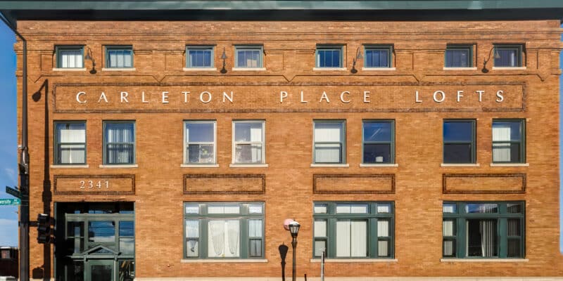 Carlton Place Lofts building brick facade